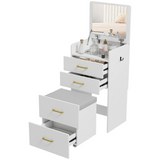 HOMCOM 3 in 1 Dressing Table with Flip-Up Mirror, Cushioned Stool and Drawers – Vanity Desk, White