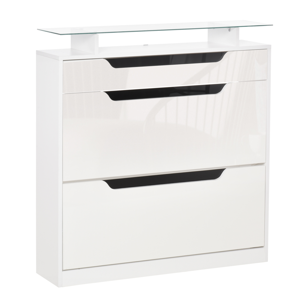 White high gloss shoe cabinet