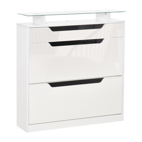 White high gloss shoe cabinet