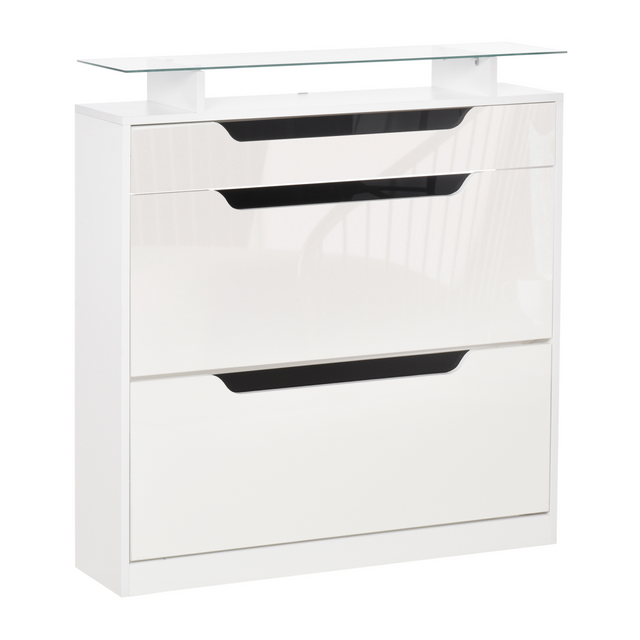 White high gloss shoe cabinet