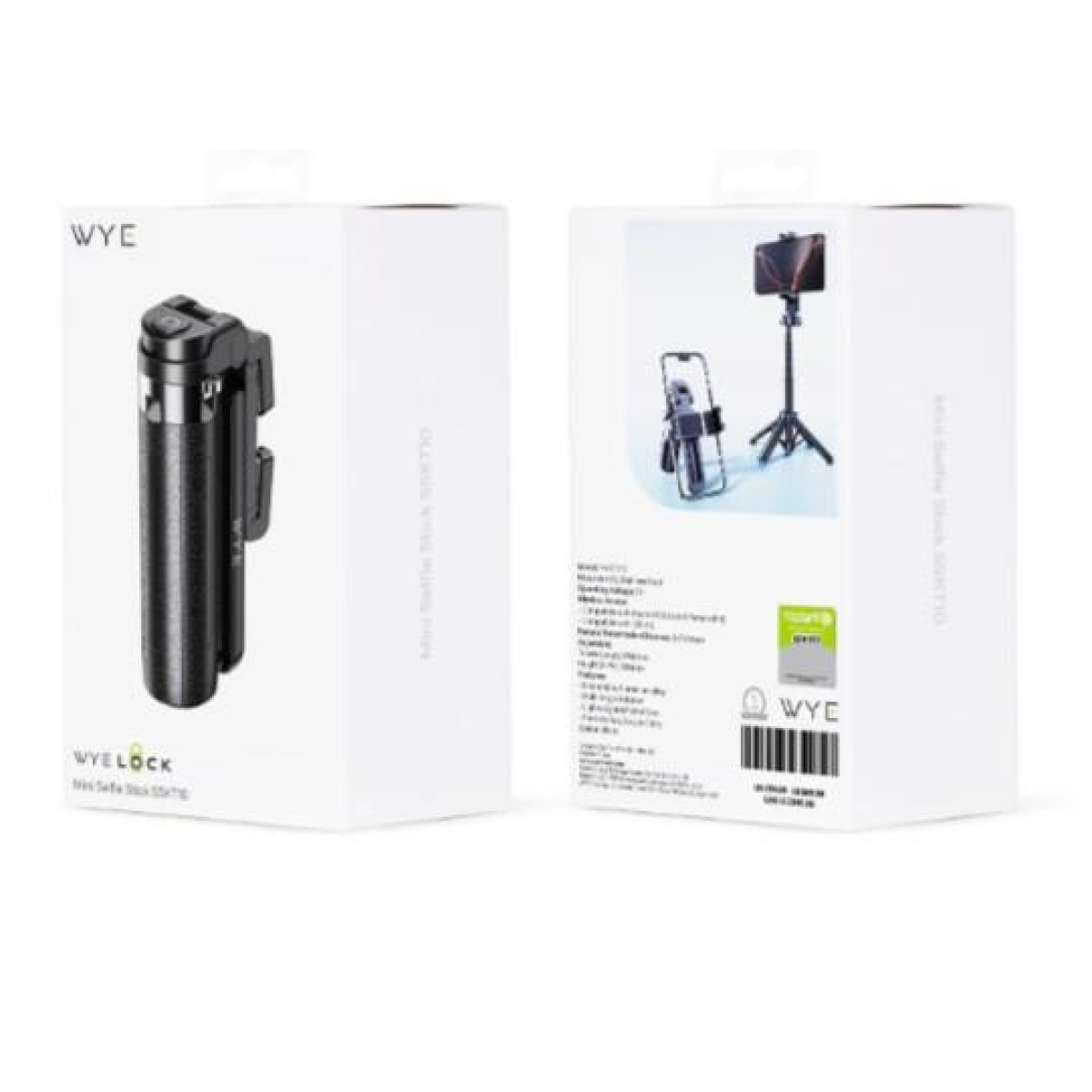 WyeLock Extendable Mini Selfie Stick with Remote & Multi-Angle Rotation – Lightweight Pocket Size, Black