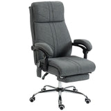 Vinsetto High Back Massage Office Chair with Heat, Footrest & 135° Recline – Ergonomic Executive Chair, Grey