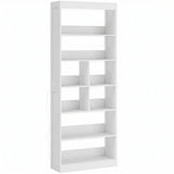 HOMCOM 6-Tier Bookcase with Open Shelves and Cubes, 180 cm Tall Display Shelf with Anti-Tipping Design, White