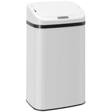 HOMCOM 48L Stainless Steel Sensor Bin with Soft-Close Lid – Hands-Free Kitchen Waste Bin, White