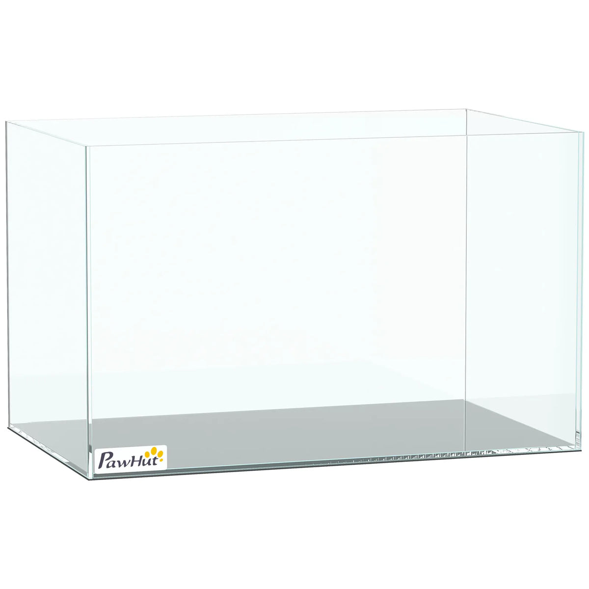 PawHut 24L Bare Glass Fish Tank with Protective Base Mat – DIY Aquarium for Fish and Shrimps, Transparent