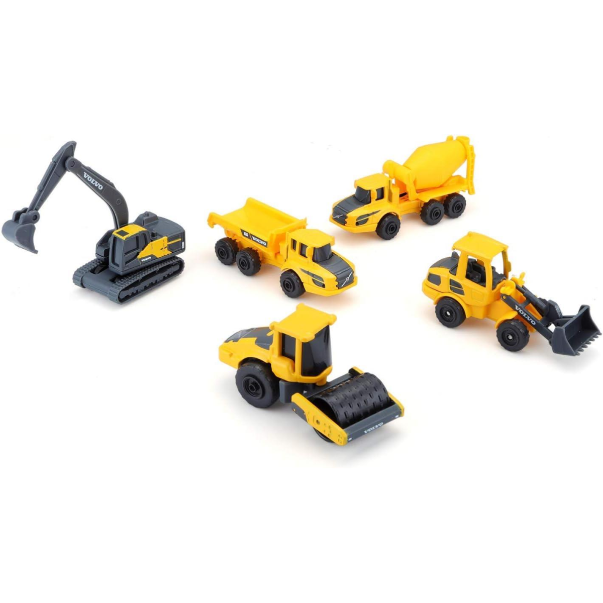 Maisto Mini Working Machines Volvo Construction Vehicle 5 Pack – Die-Cast Collectible Models