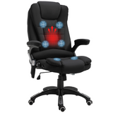 Executive Reclining Office Chair with Heated Massage Points & Relaxing Headrest – 360° Swivel, Black