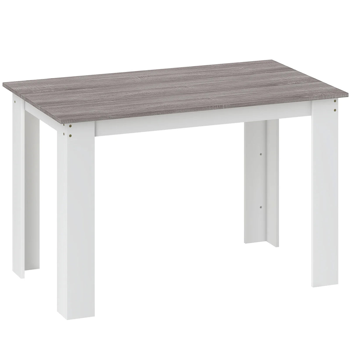 HOMCOM Dining Table for 4–6 People with Wood Effect Melamine Top and Triangular Legs – Kitchen Table, Grey