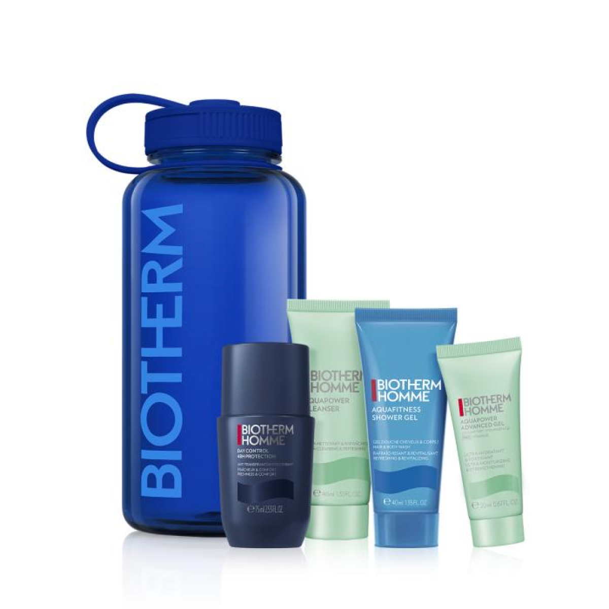 Biotherm Homme Grooming Set with Aquapower Gel, Cleanser, Aquafitness Shower Gel and Day Control Roll-On