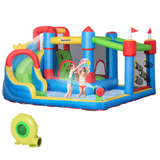 Outsunny 6-in-1 Kids Inflatable Bouncy Castle with Water Slide, Water Gun & 450W Air Blower – Garden Fun