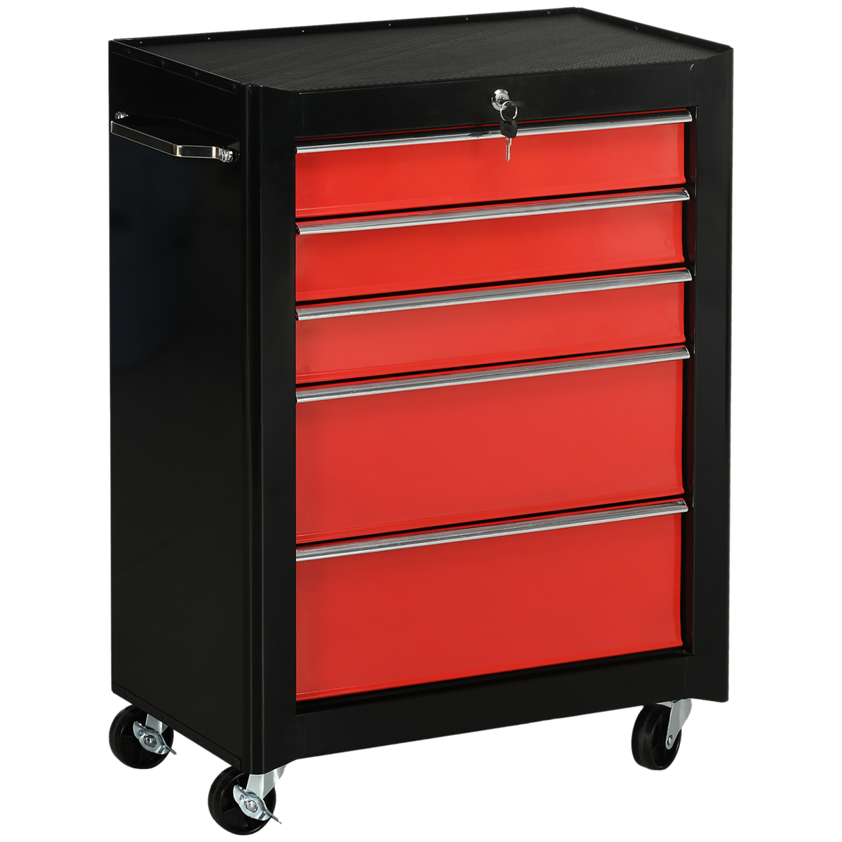 HOMCOM red 5-drawer lockable tool cabinet