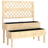 Outsunny 2-Tier Raised Garden Bed with Trellis for Climbing Plants – Stepped Wooden Planter, 108 x 62 x 120cm