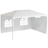 Outsunny 3 x 4m Garden Gazebo Party Tent with 2 Removable Walls – Steel Frame Marquee Canopy, White