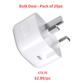20W USB-C fast charger plugs bulk pack