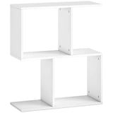 HOMCOM S-Shaped 3-Tier Narrow Side Table with Storage Shelves, 50W x 19.5D x 58H cm – Living Room End Table, White