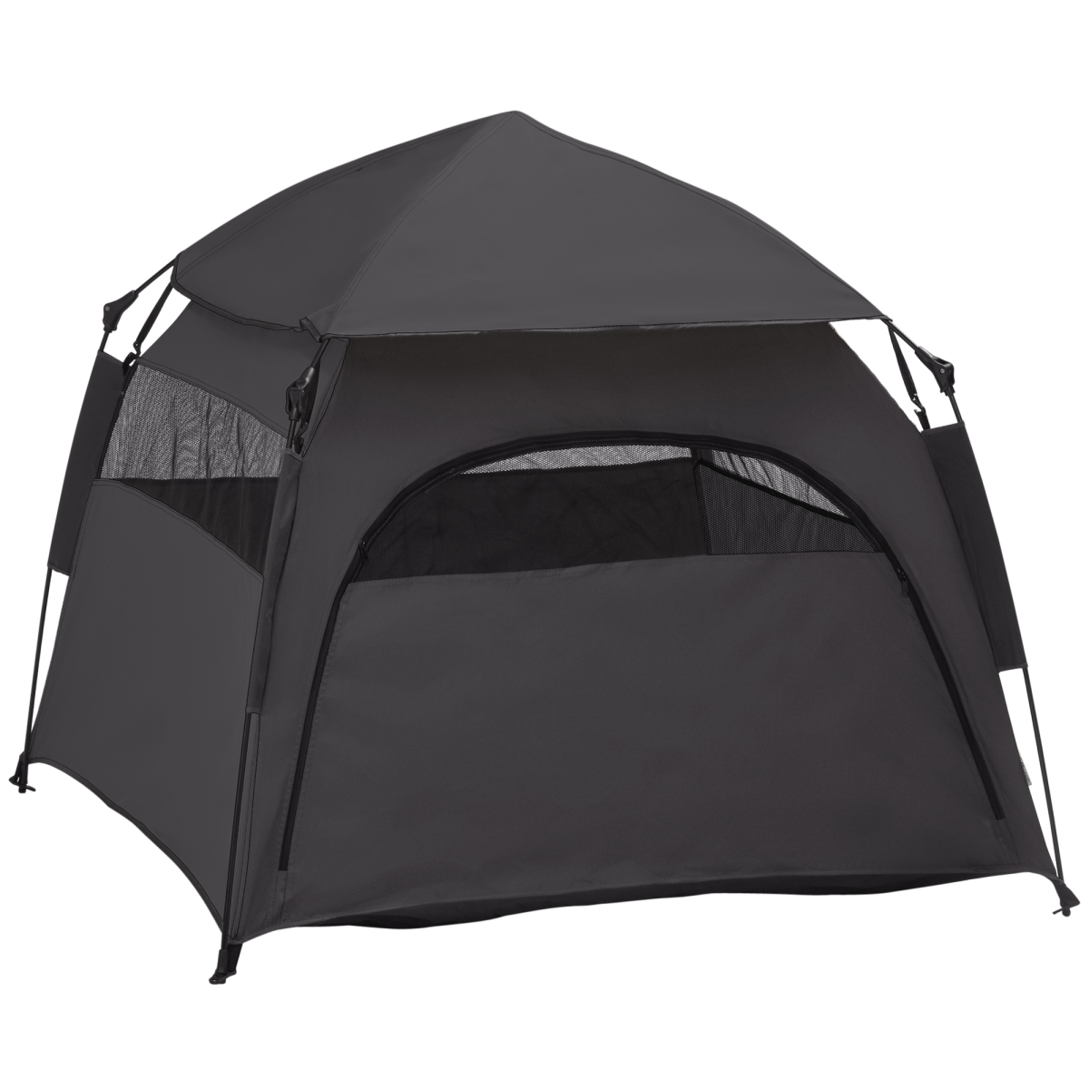 PawHut Foldable Dog and Cat Tent with Waterproof Oxford Cloth & Carry Bag – Indoor and Outdoor Shelter, Grey