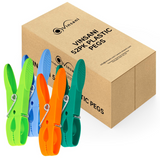 VINSANI 52 Pack Heavy Duty Plastic Clothes Pegs – UV-Resistant Multicoloured Washing Pegs, Strong Grip