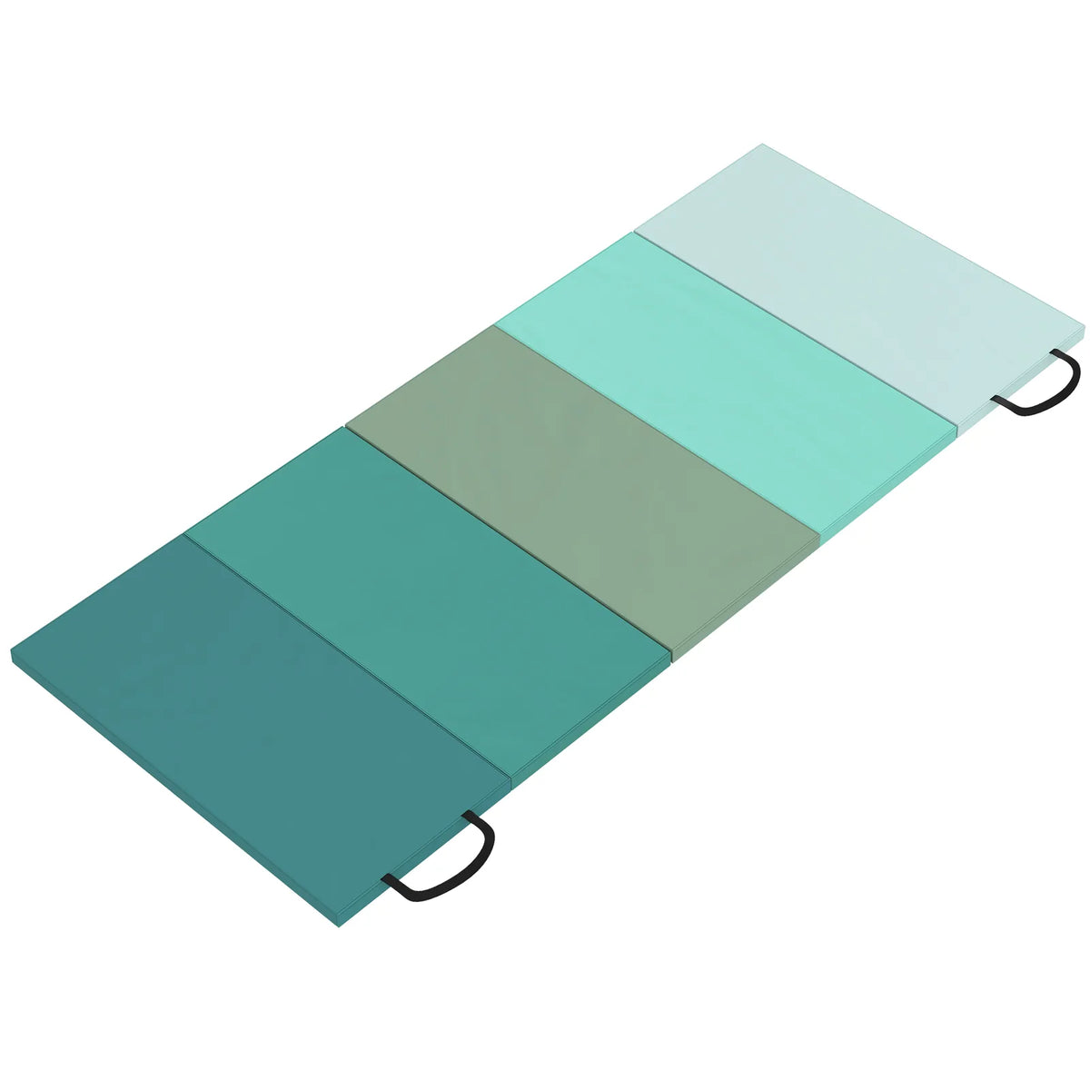 SPORTNOW 6ft Foldable Gymnastics Mat with Carry Handles, 3.2 cm Thick – Tumbling & Exercise Crash Mat, Mixed Green