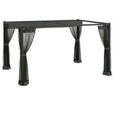 Outsunny 3 x 4m Retractable Pergola with Net Curtains & Aluminium Frame – Garden Shelter, Dark Grey