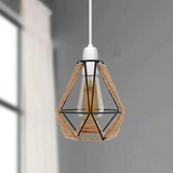 LEDSone Vintage Hemp Rope and Metal Cage Lampshade with Reducer Ring, 18 x 19cm