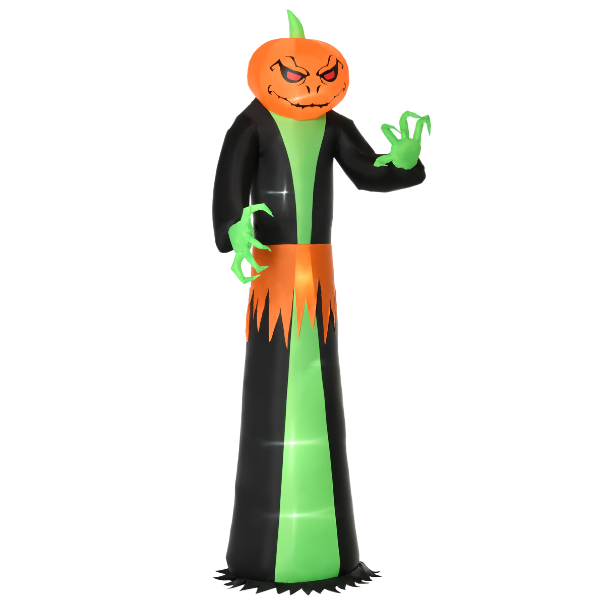 HOMCOM 9ft Inflatable Halloween Pumpkin Ghost with Built-in LED Lights – Outdoor Garden Decoration