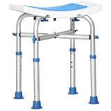 HOMCOM Adjustable Shower Stool with Padded Seat & Suction Foot Pads – Aluminium Bath Seat for Seniors