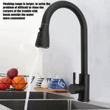 Modern Black Kitchen Sink Mixer Tap with Pull-Out Spray, 360-Degree Swivel and Single Lever – Brass Mono Tap