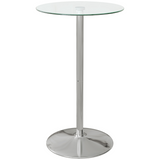 HOMCOM round glass bar table for two