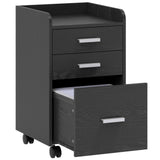 HOMCOM 3 Drawer Rolling Filing Cabinet with Printer Top – Under-Desk A4 Hanging Folder Storage, Black