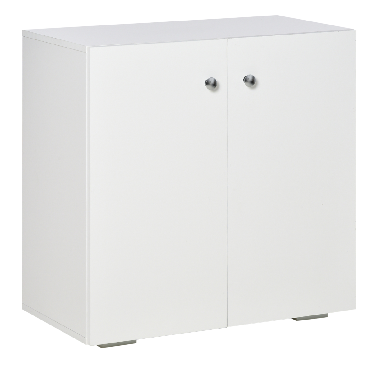 HOMCOM Freestanding Storage Cabinet with 2 Shelves – Wooden Sideboard for Bedroom or Office, White