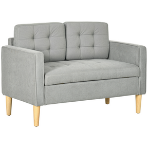 Grey compact 2 seater loveseat with storage
