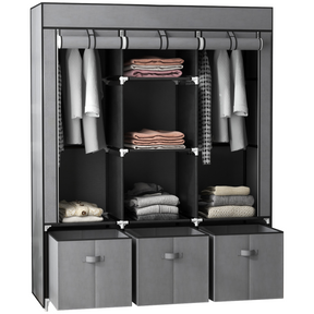 HOMCOM grey portable wardrobe