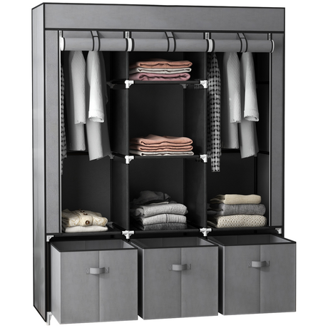 HOMCOM grey portable wardrobe