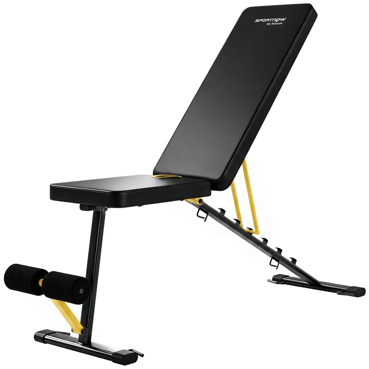 SPORTNOW Adjustable Weight Bench with 7 Backrest Positions & Resistance Bands – 300kg Foldable Incline Decline Bench