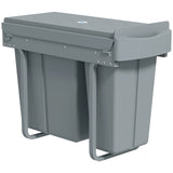 HOMCOM 30L Under-Sink Pull-Out Bin with 2 Removable Containers and Soft-Close Slide – Recycling Bin, Grey