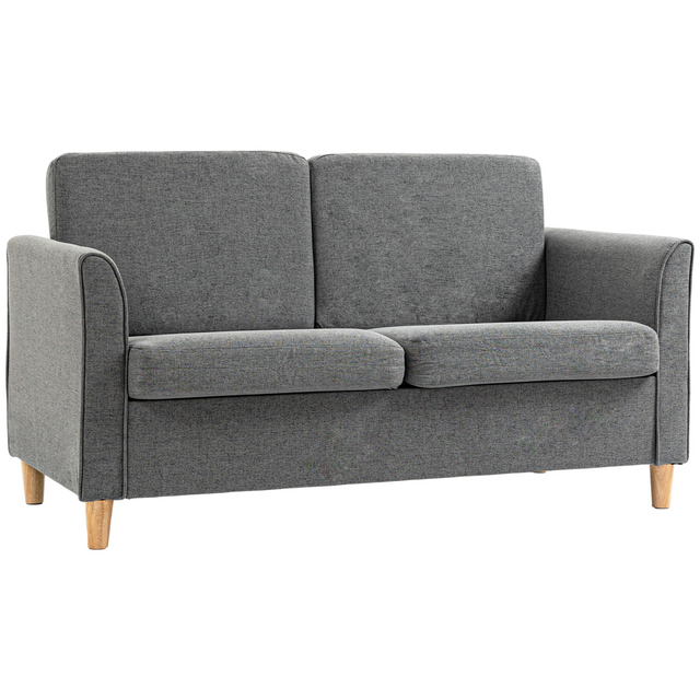 HOMCOM grey linen 2 seater loveseat