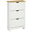 HOMCOM white 18 pair shoe cabinet