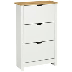 HOMCOM white 18 pair shoe cabinet