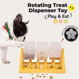 360° Rotating Puzzle Dog Bowl Slow Feeder – Interactive Treat Dispensing Pet Feeding Toy, Yellow