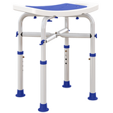 HOMCOM Adjustable Shower Stool with Padded Seat & Foot Pads – Bathing Aid for Elderly Users, Purple
