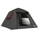 Outsunny 2-Person Camping Tent with 3000mm Waterproof Rating, 2 Doors & Mesh Windows – Dark Grey and Red