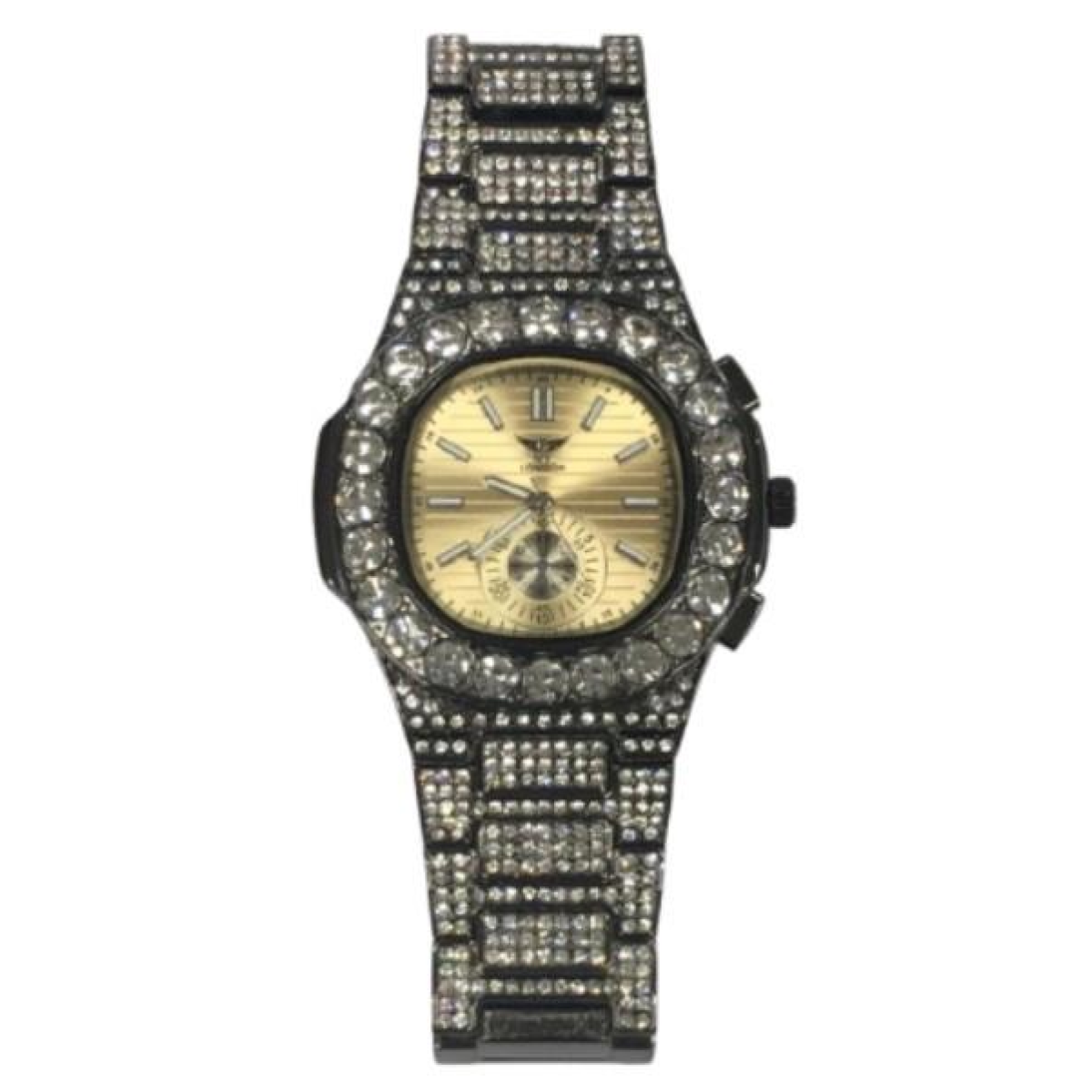 NY London Men's Bling Watch – Gold & Black