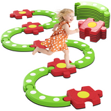 AIYAPLAY Kids Stepping Stones Balance Beam – Modular Indoor Outdoor Sensory Toy for Ages 3-8, Green