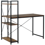 HOMCOM Computer Desk with 4-Tier Bookshelf – Home Office Study Workstation with Storage