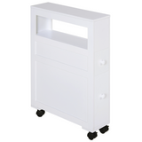 Slim rolling bathroom storage unit