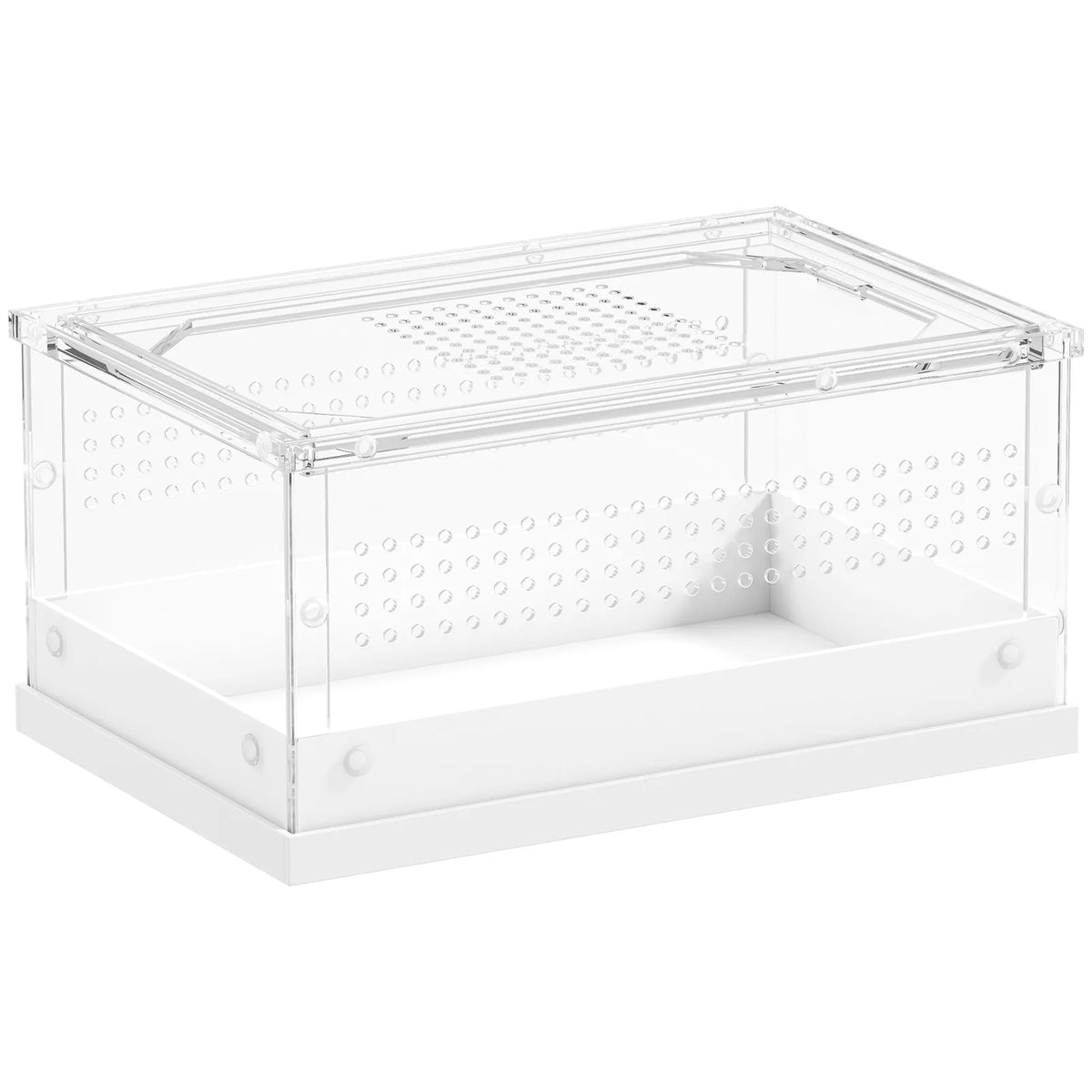 PawHut Acrylic Reptile Terrarium with Top Sliding Door and Vents – Habitat for Snakes, Frogs and Geckos