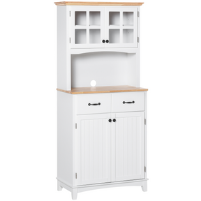 White kitchen cupboard with glass doors