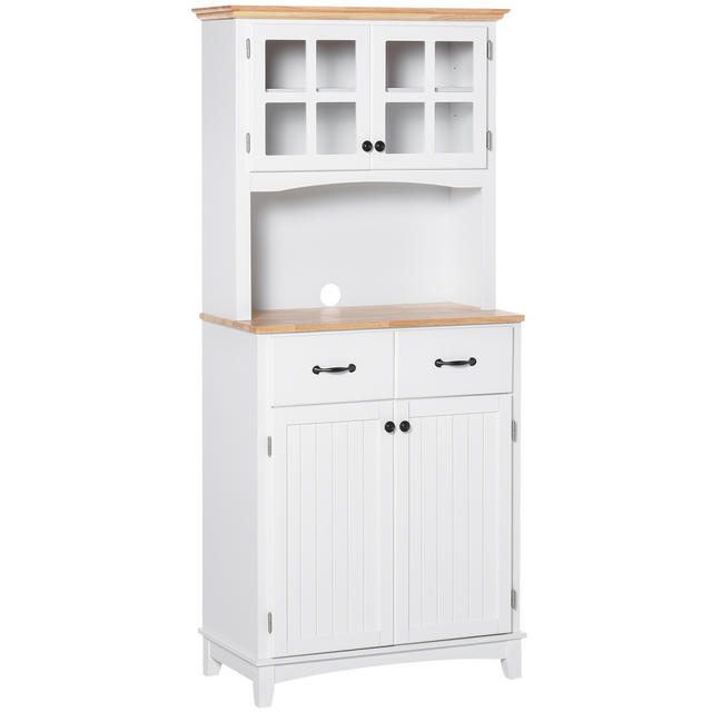 White kitchen cupboard with glass doors