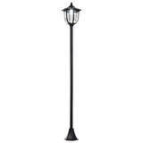Outsunny 1.77m Free-Standing Solar LED Lamp Post with Six LEDs & IP44 Rating – Garden Light, Black