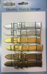 DK Metallic Watch Straps, 18mm – 6 Pack Replacement Watch Bands in Silver, Gold and Bronze